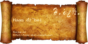 Haas Ábel névjegykártya