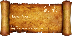 Haas Ábel névjegykártya